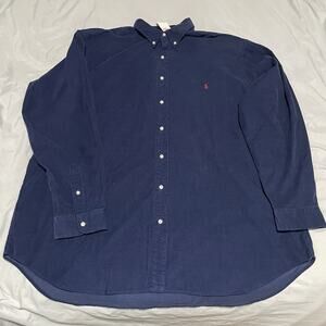 Polo Ralph Lauren Mens 3XLT Shirt NEW Fine Wale Corduroy Blue Classic Fit Long